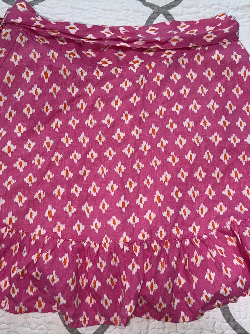 Aerie Pink Pattern Wrap Skirt Women’s Size Small